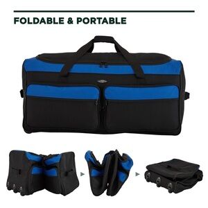 36 inch rolling duffel bag with the wheel space saver